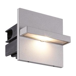 Luminaria LED color gris, con luz giratoria para jugar con la luz en diferentes ángulos.