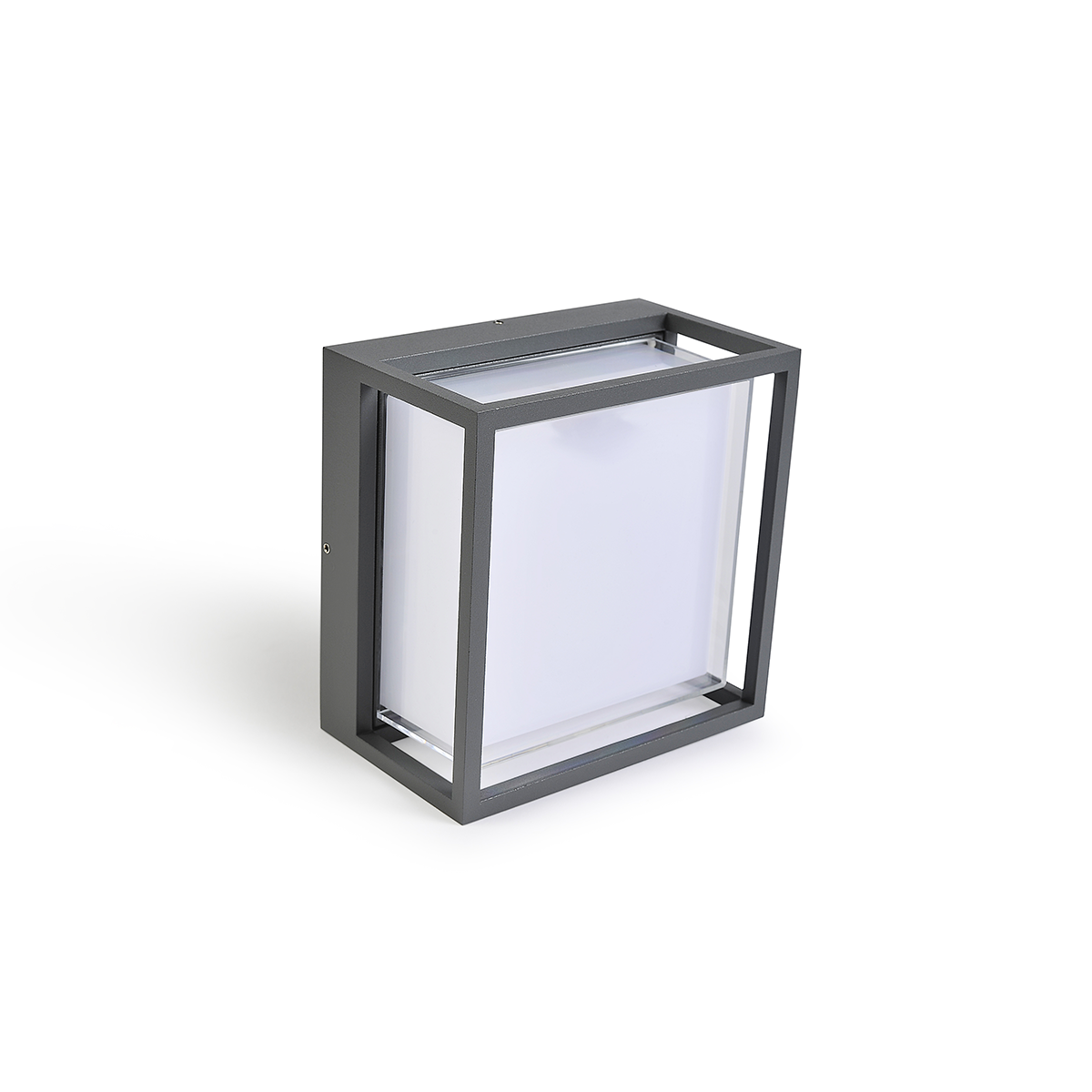 LU1640-LED/GFLuminaria arbotante de aluminio grafito y cristal